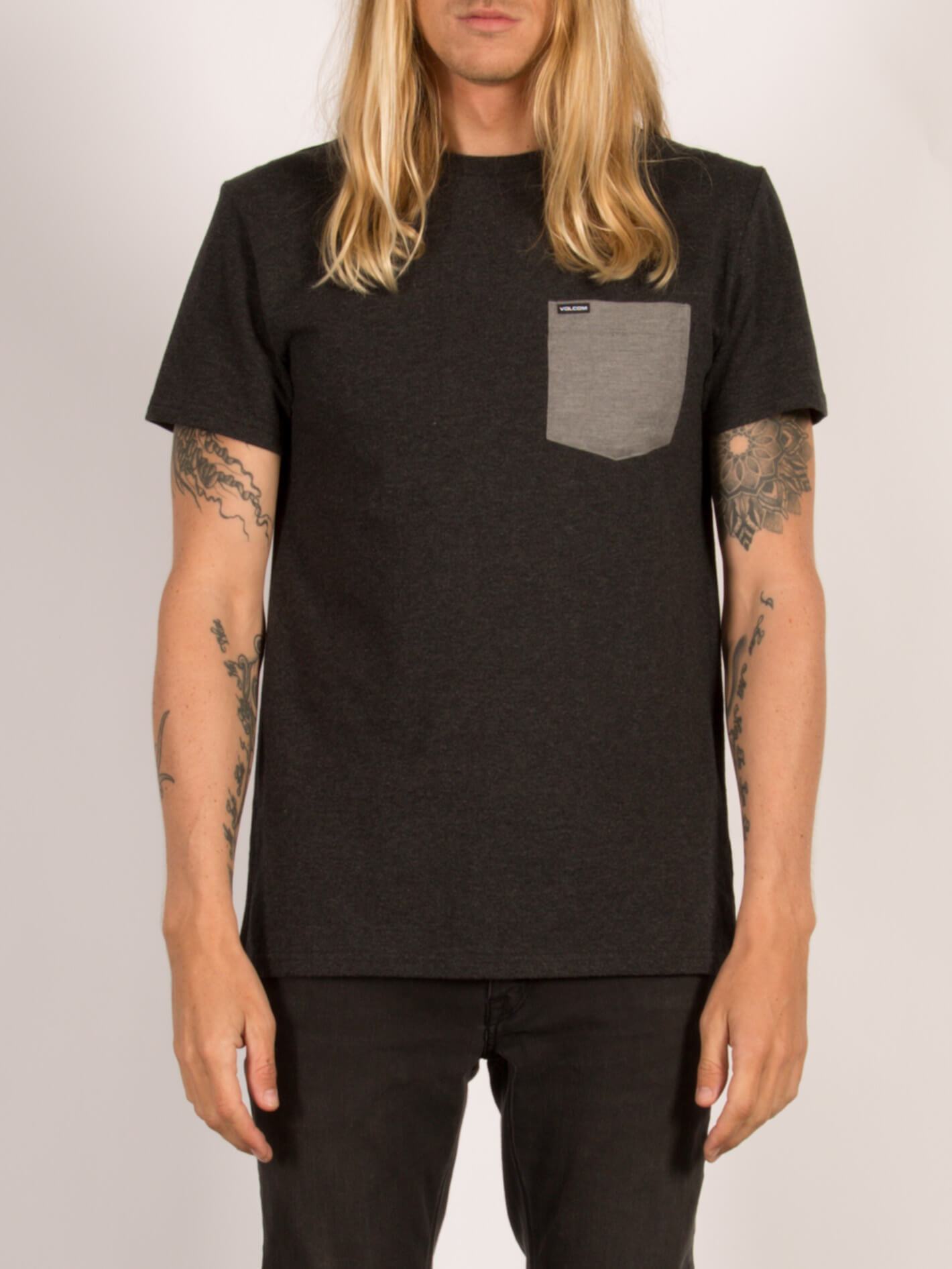 CONTRA POCKET SS HEATHER BLACK
