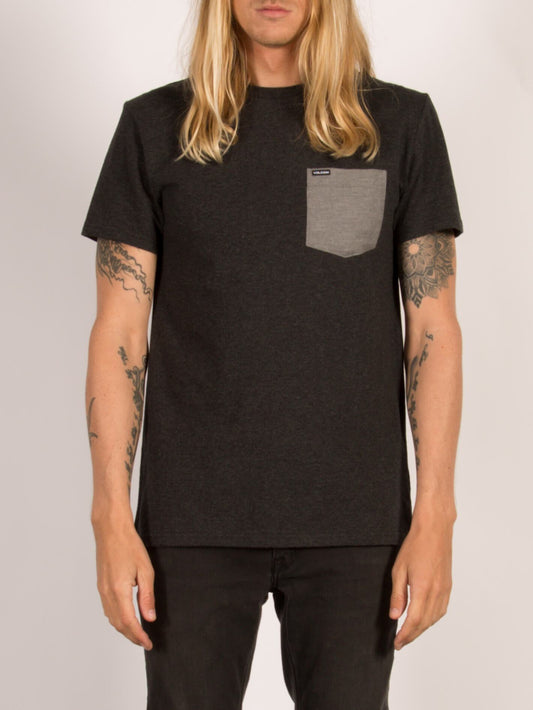 CONTRA POCKET SS HEATHER BLACK