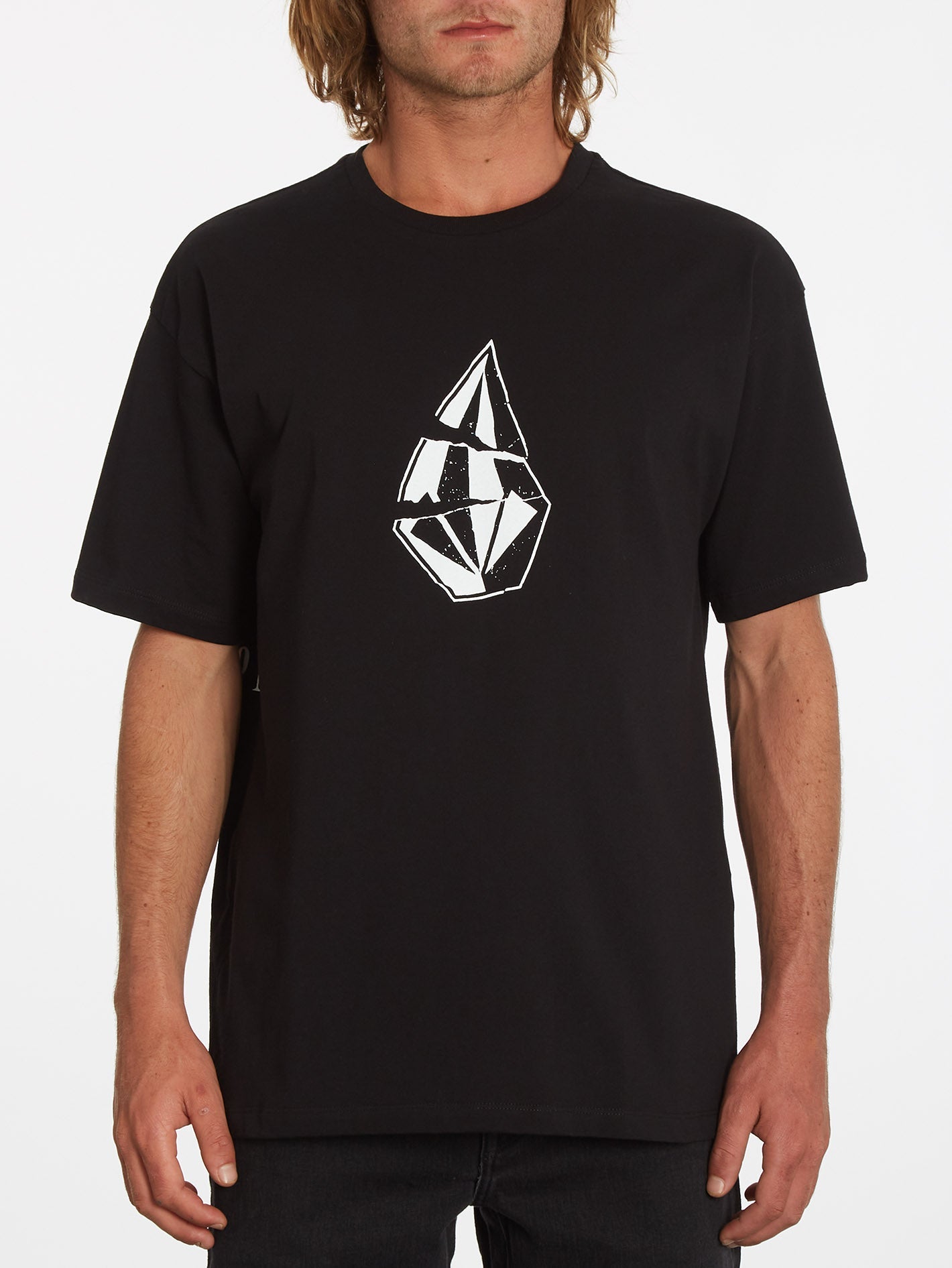Scratched Stone T-shirt - BLACK