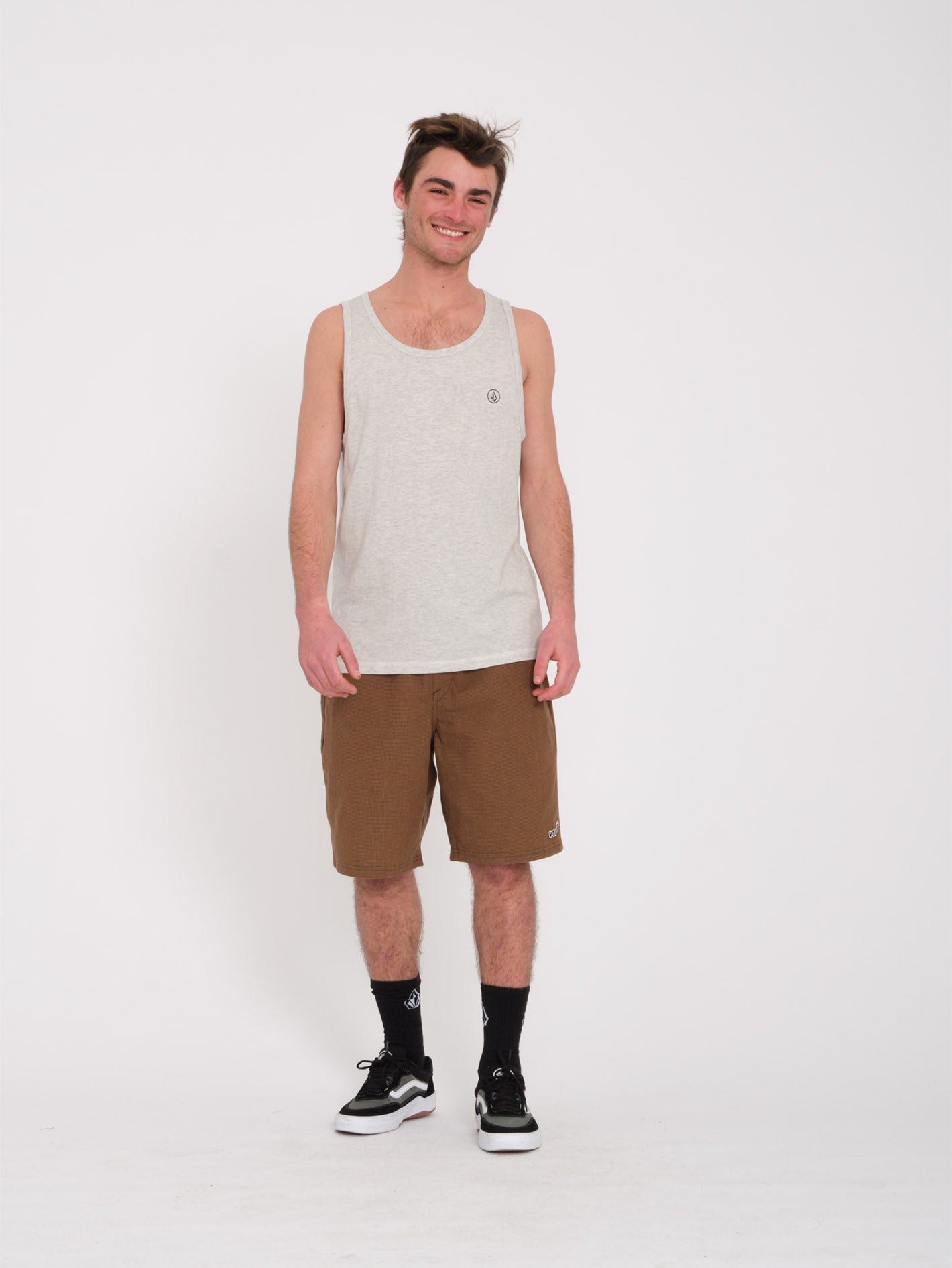 Circle Blanks Tank top - BONE HEATHER