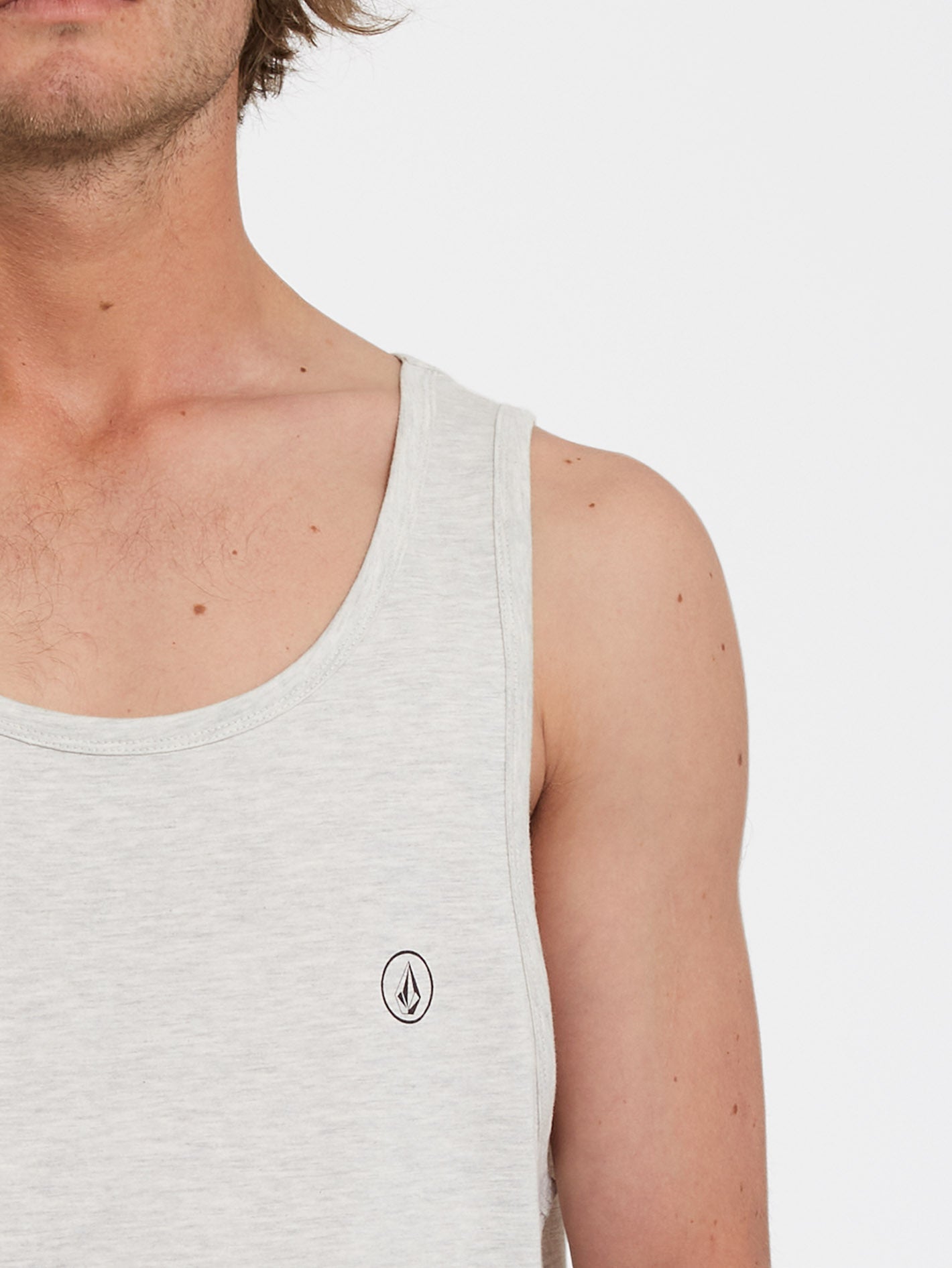 Circle Blanks Tank top - BONE HEATHER