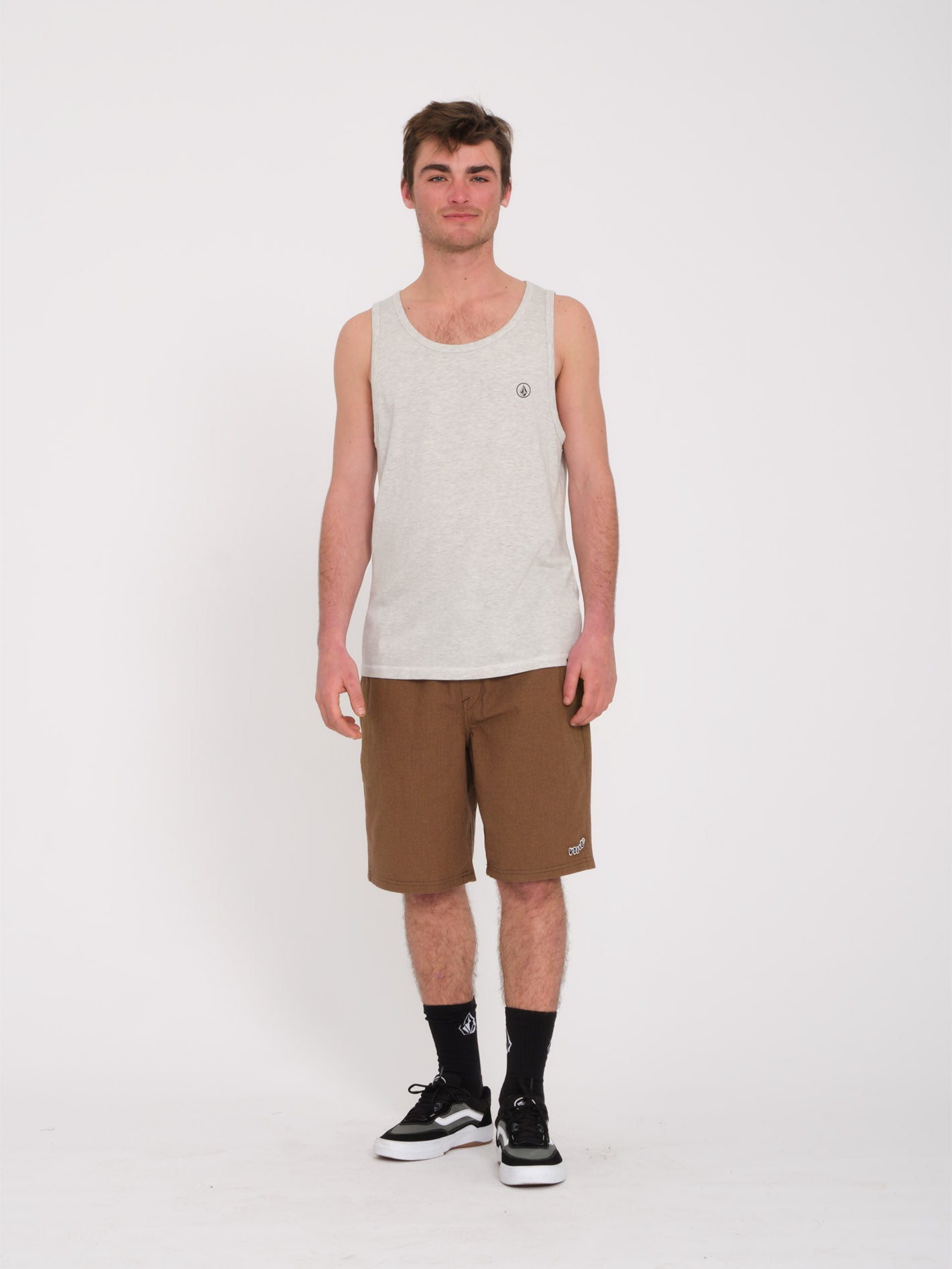 Circle Blanks Tank top - BONE HEATHER