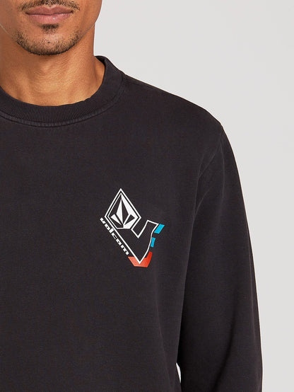 Sweat col rond V-Line Washed- Asphalt Black