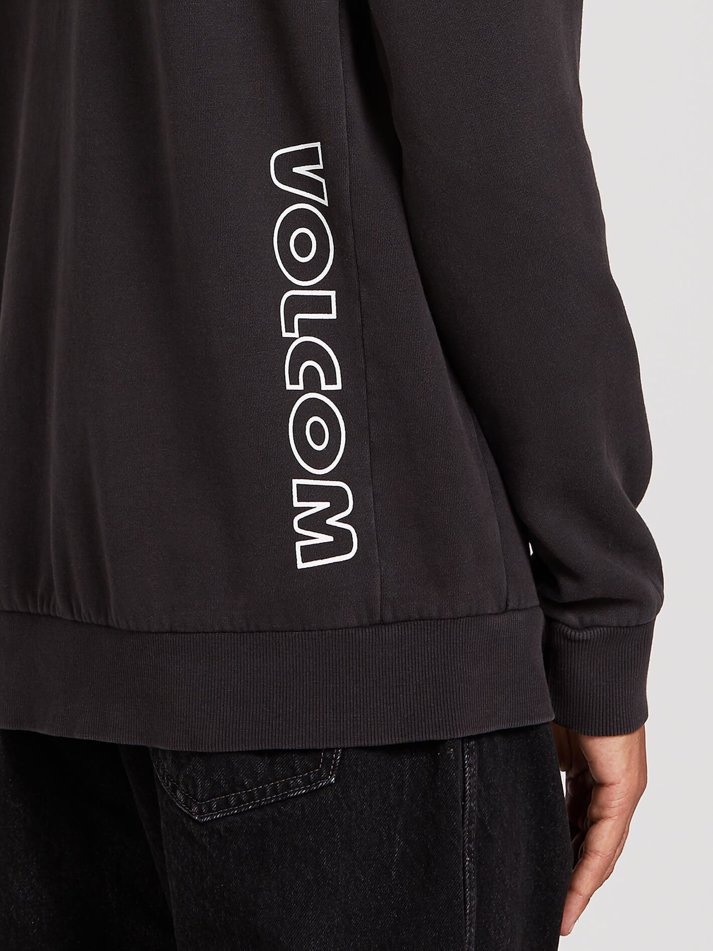 Sweat col rond V-Line Washed- Asphalt Black