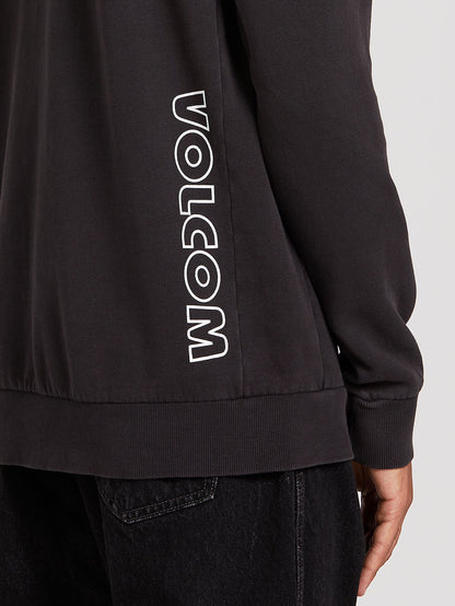 Sweat col rond V-Line Washed- Asphalt Black