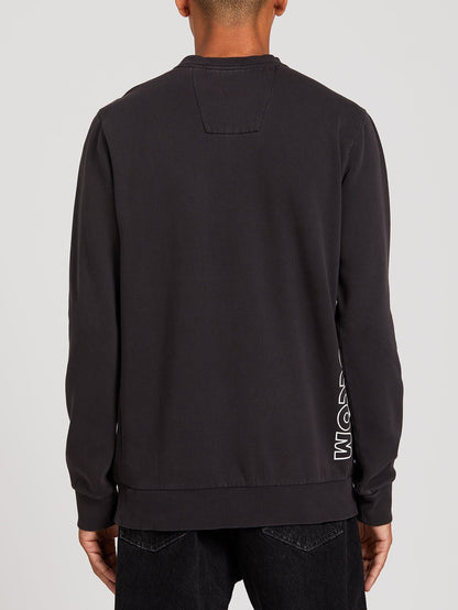 Sweat col rond V-Line Washed- Asphalt Black