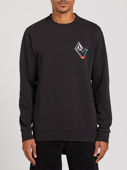 Sweat col rond V-Line Washed- Asphalt Black