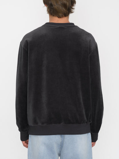 Single Stone Velvet Sweatshirt - BLACK