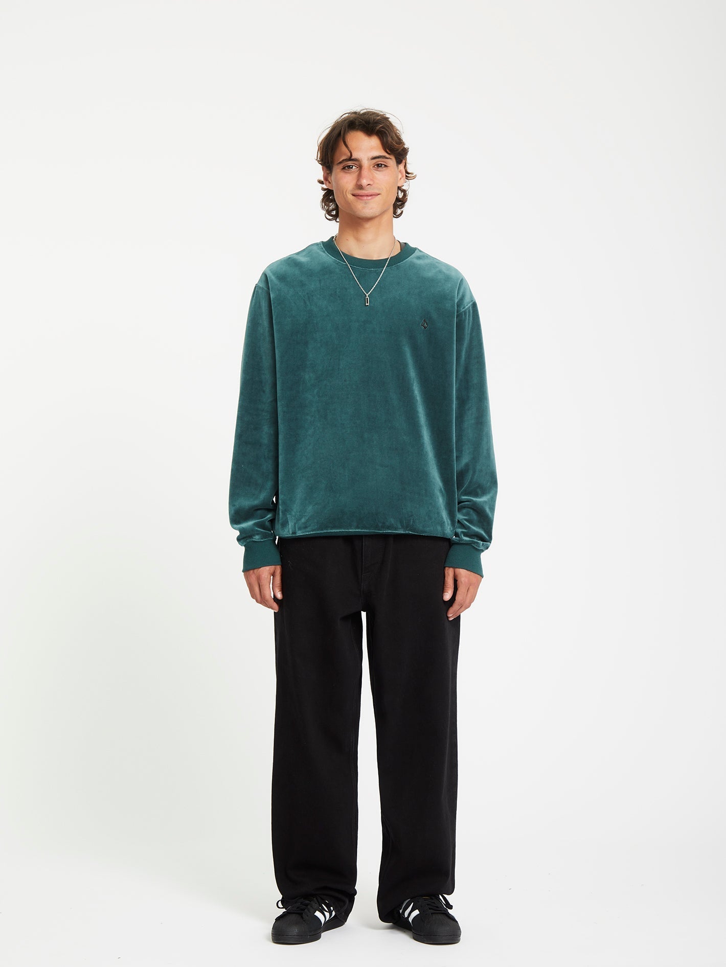 Single Stone Velvet Sweatshirt - Evergreen