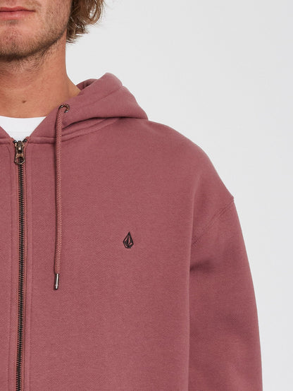 Single Stone Zip Fleece Hoodie - ROSE BROWN