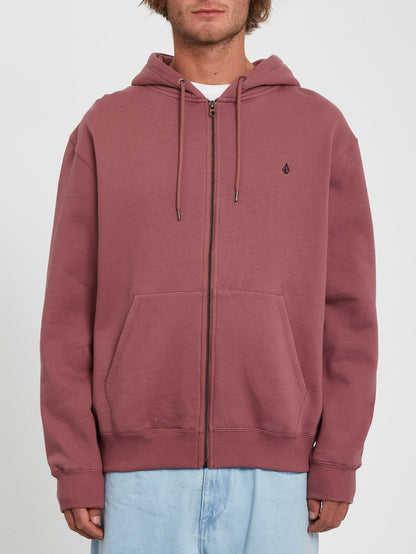 Single Stone Zip Fleece Hoodie - ROSE BROWN