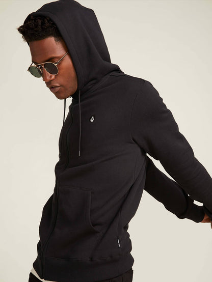 Single Stone Zip Hoodie - Black