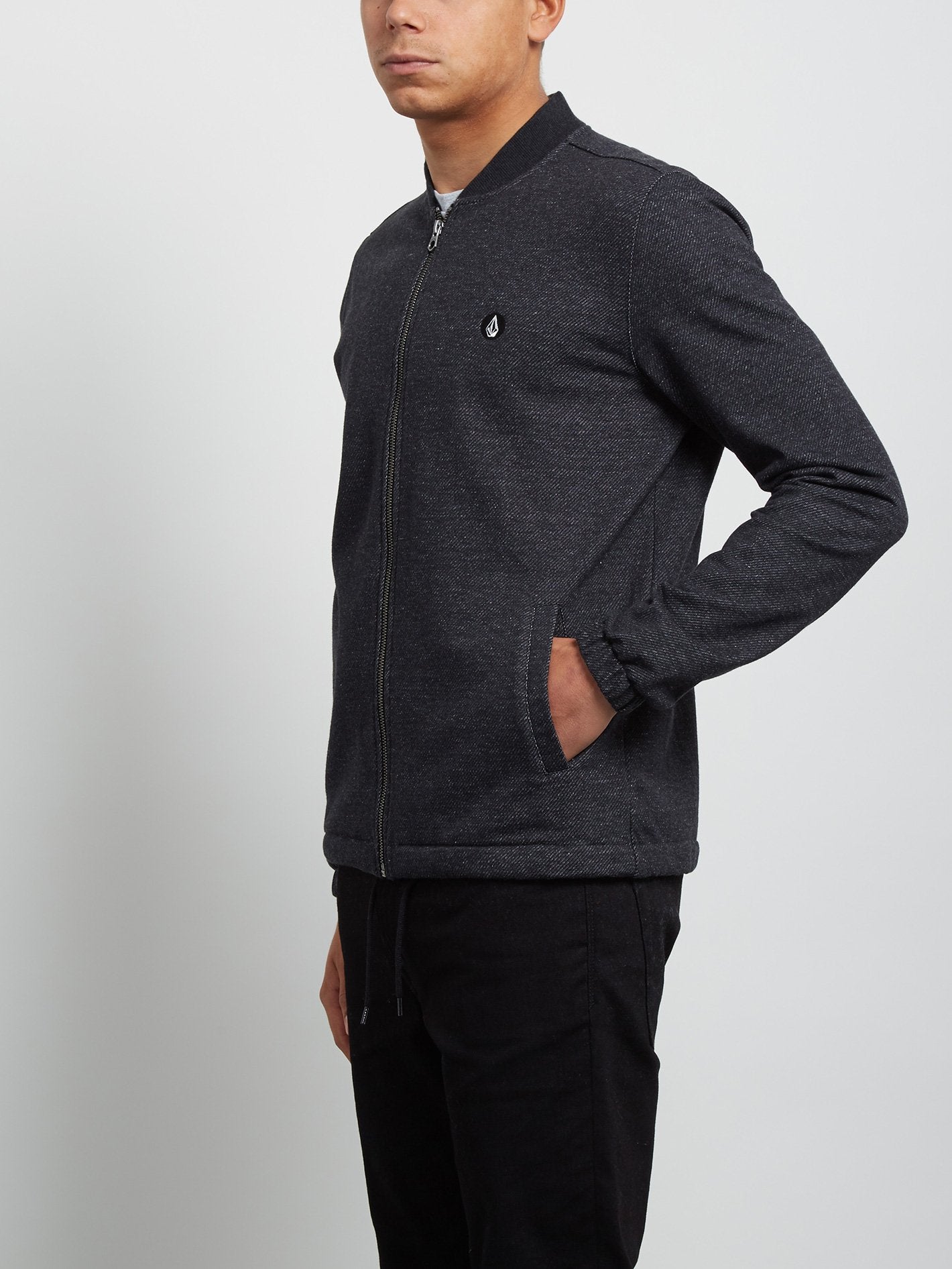 Whip Bomber Zip Sweatshirt - Heather Black