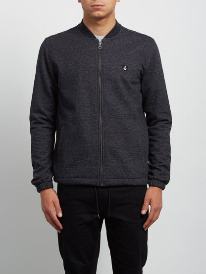 Whip Bomber Zip Sweatshirt - Heather Black