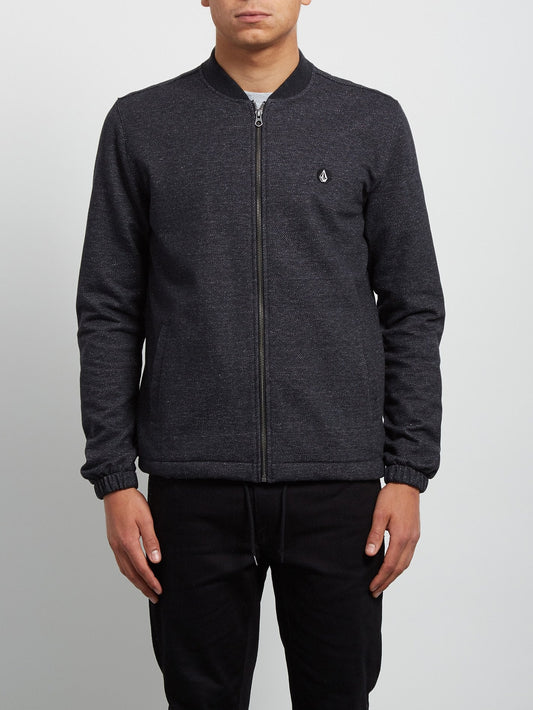 Whip Bomber Zip Sweatshirt - Heather Black