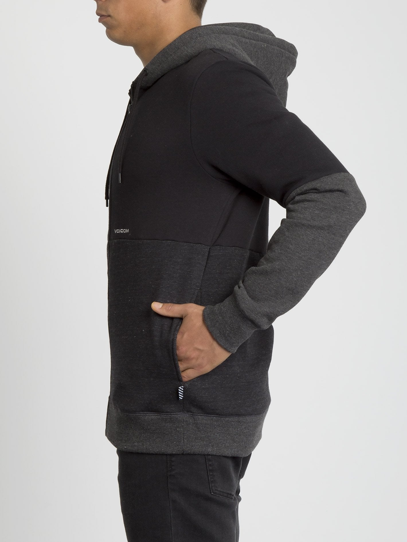 Single Stone Div Zip Hoodie - Black