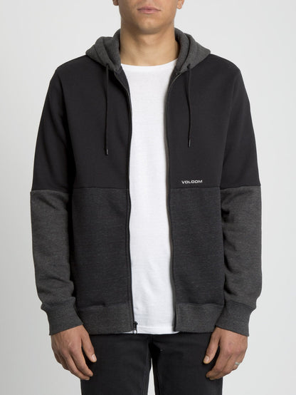 Single Stone Div Zip Hoodie - Black