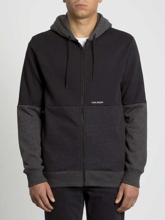 Single Stone Div Zip Hoodie - Black