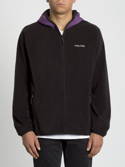 Atavic Zip Hoodie - Black