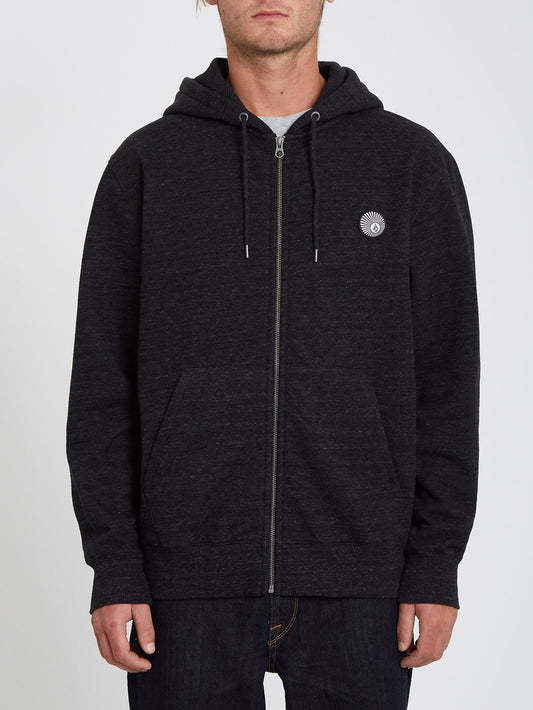 Single Stone Zip Hoodie - HEATHER BLACK