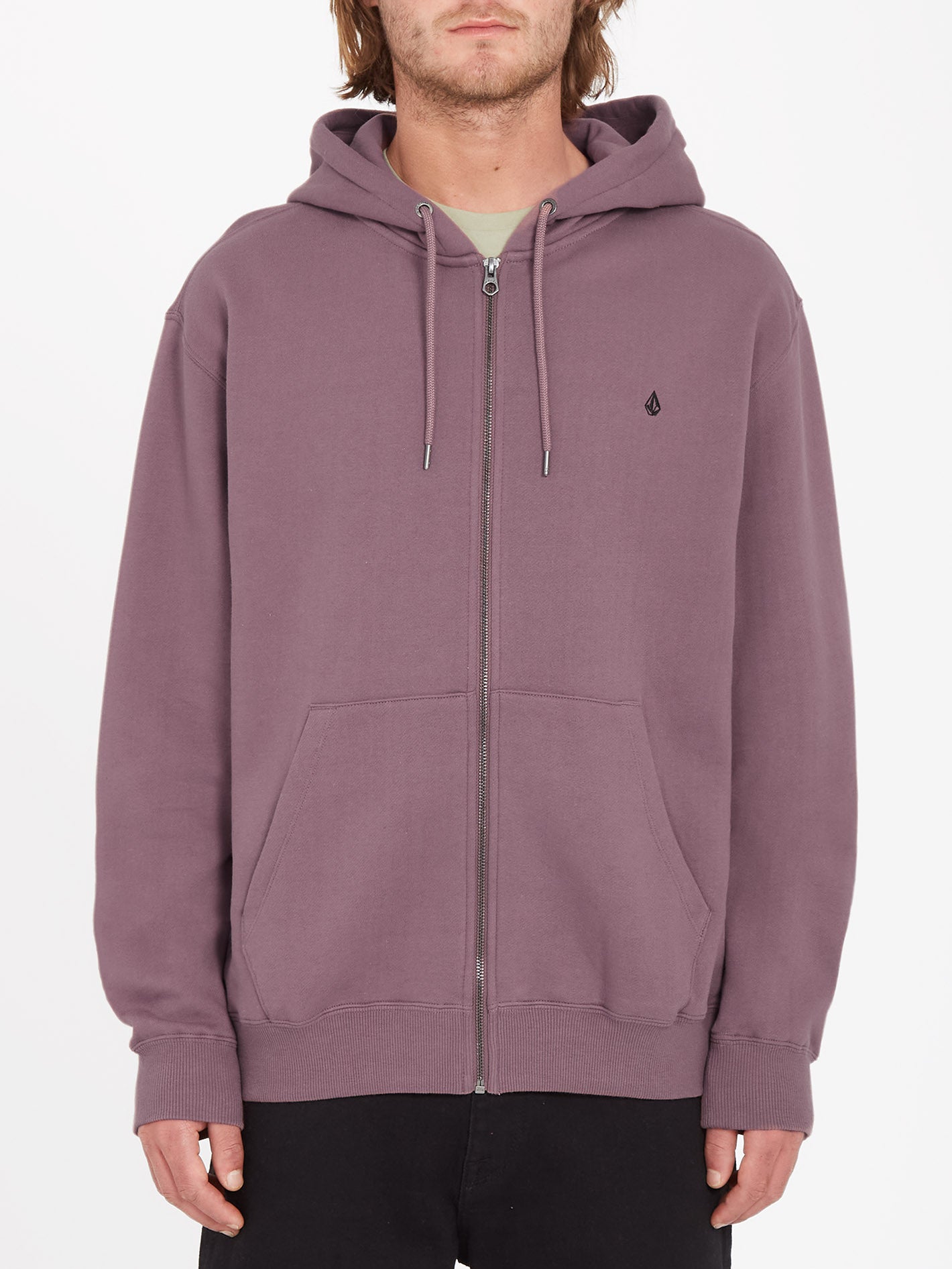 Single Stone Zip Hoodie - BORDEAUX BROWN