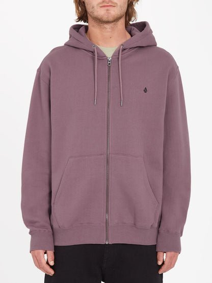 Single Stone Zip Hoodie - BORDEAUX BROWN