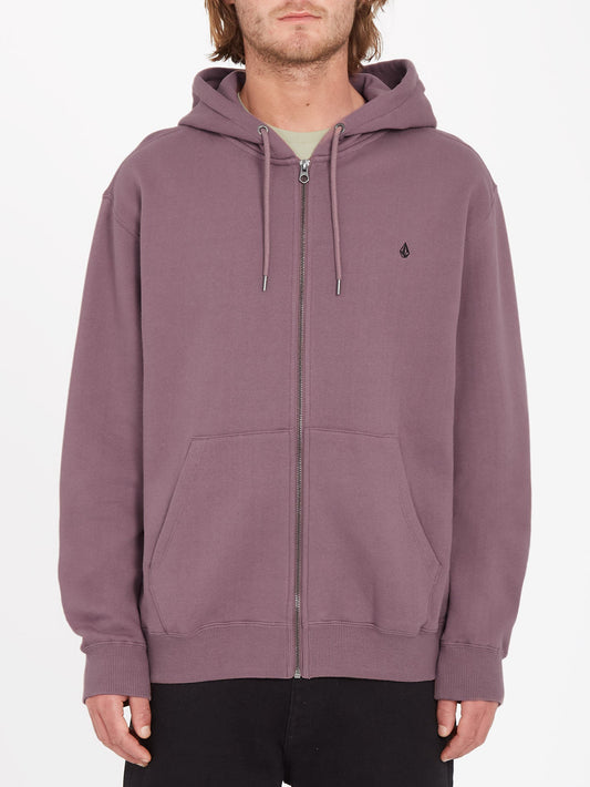 Single Stone Zip Hoodie - BORDEAUX BROWN