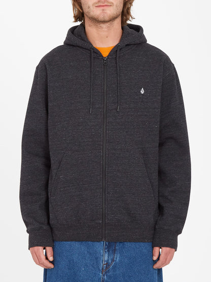 Single Stone Zip Hoodie - HEATHER BLACK