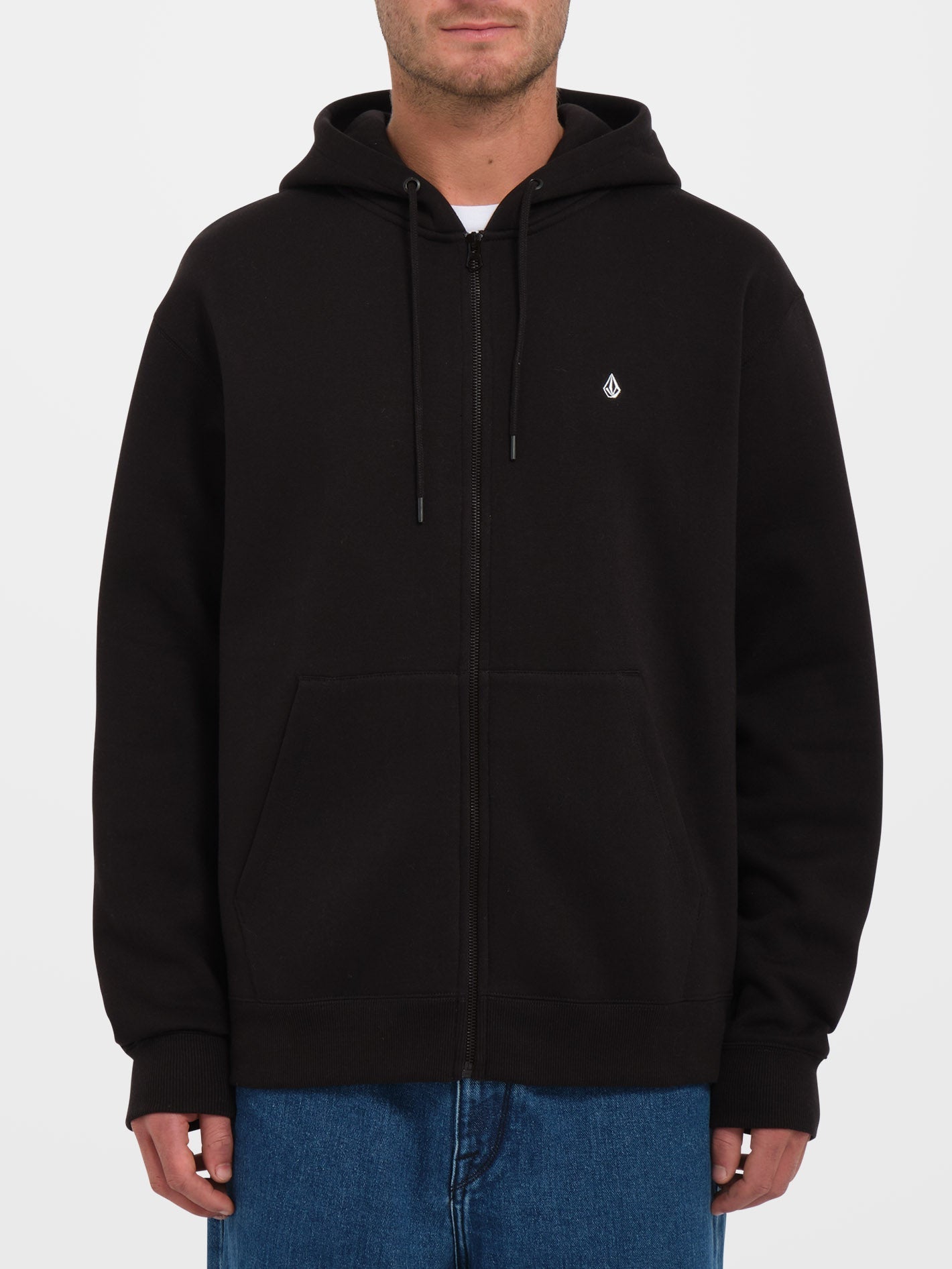 Single Stone Zip Hoodie - BLACK