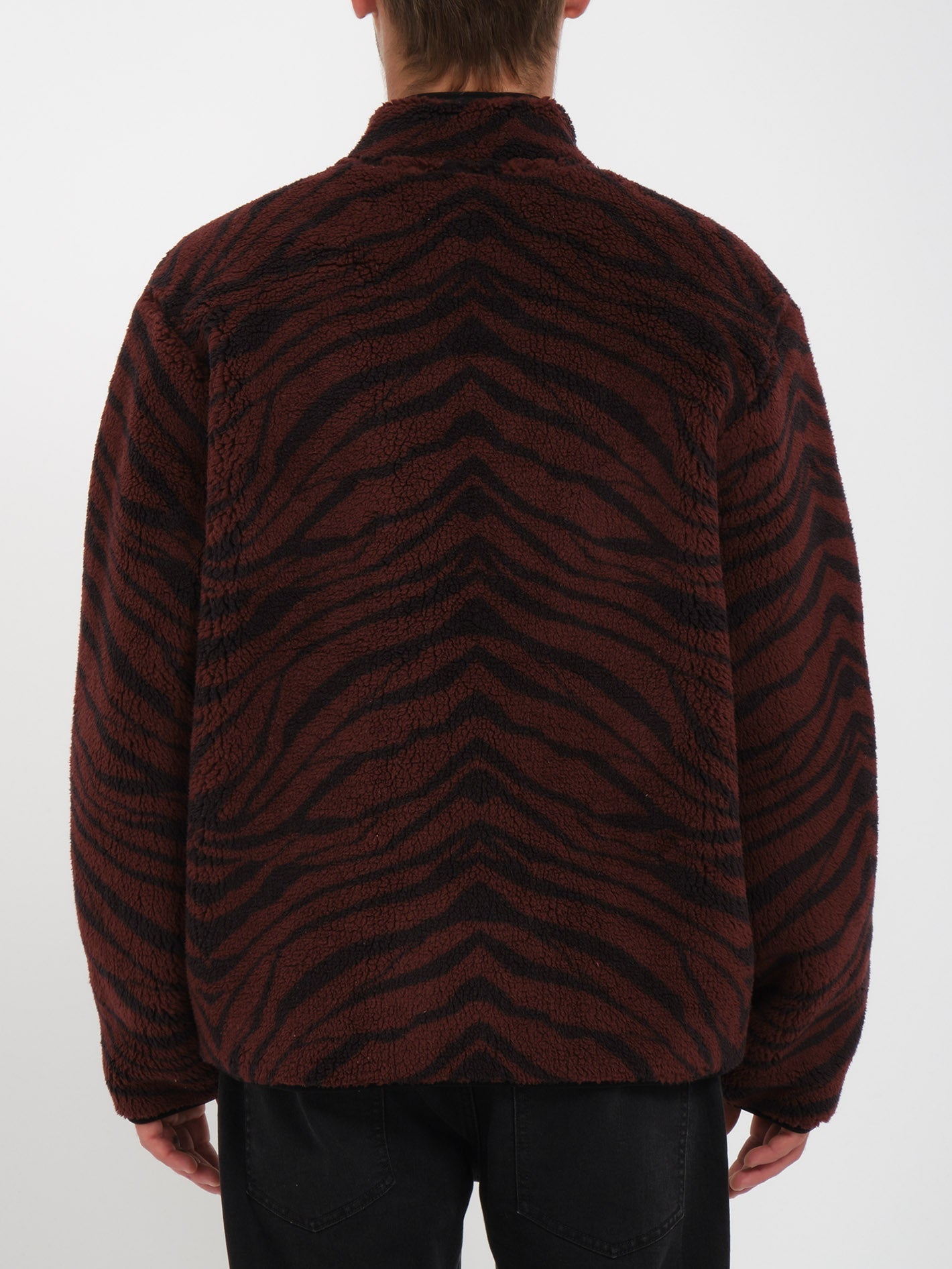 Muzzer Fuzzar Zip Sherpa Sweatshirt - BITTER CHOCOLATE