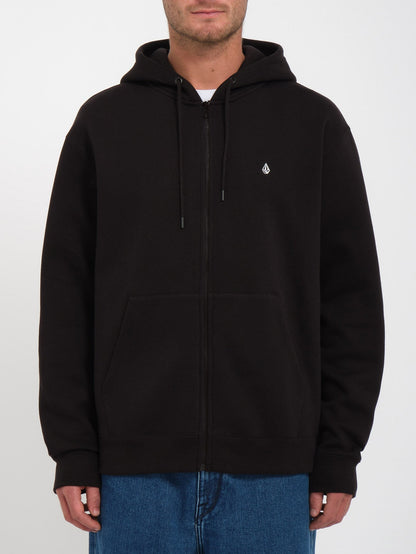 Single Stone Zip Hoodie - Black