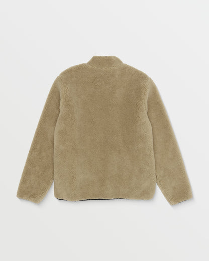 Storm Stone Zip Sherpa Sweatshirt - Dark Khaki
