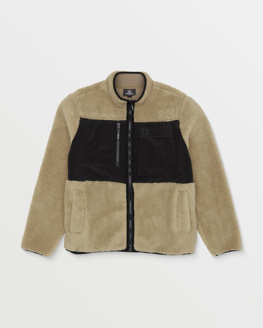 Storm Stone Zip Sherpa Sweatshirt - Dark Khaki