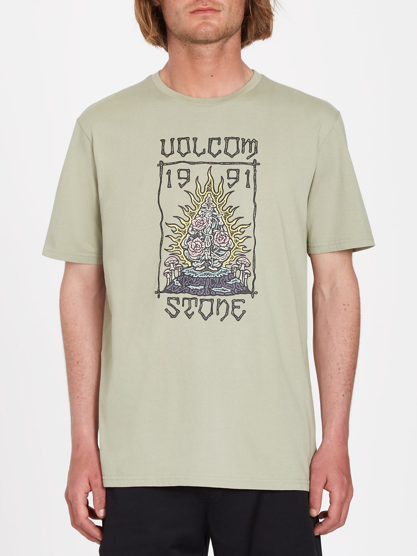 Caged Stone T-shirt - SEAGRASS GREEN