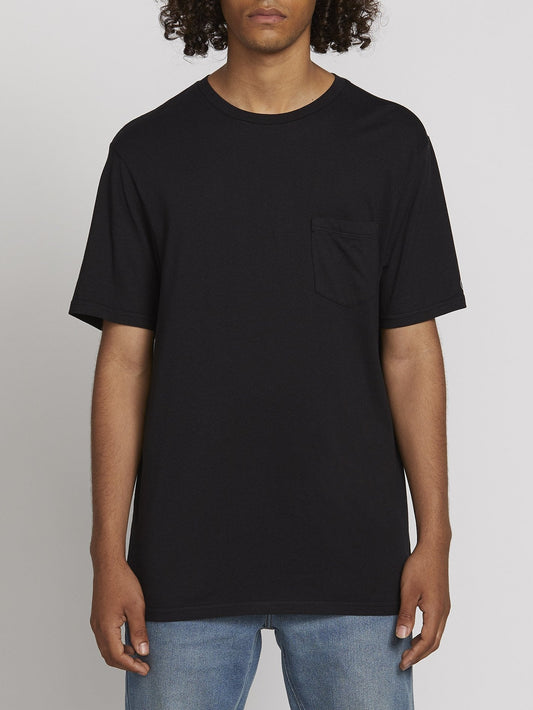 Solid Pocket T-shirt - BLACK