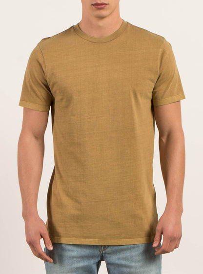 Pale Wash Solid Short Sleeve Tee - Burnt Khaki