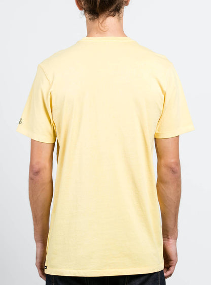 Pale Wash Solid Short Sleeve Tee - Light Yellow