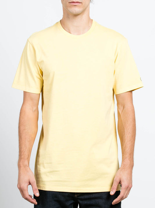 Pale Wash Solid Short Sleeve Tee - Light Yellow