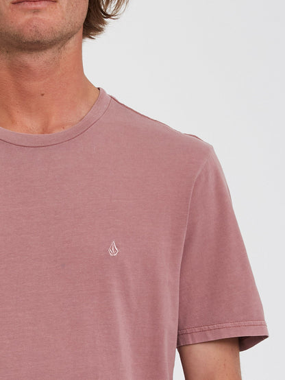 Solid Stone Emb T-shirt - ROSE BROWN