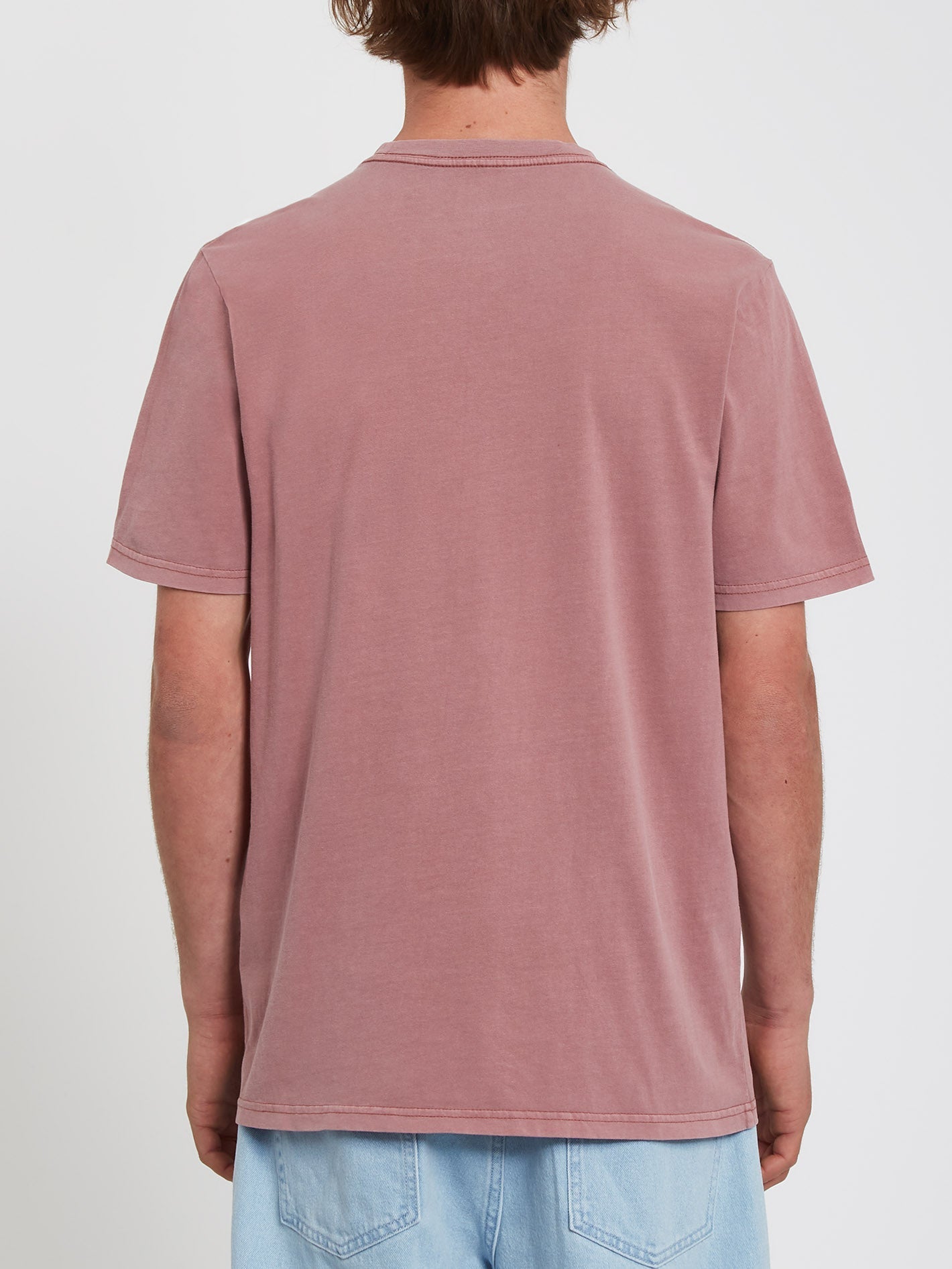 Solid Stone Emb T-shirt - ROSE BROWN