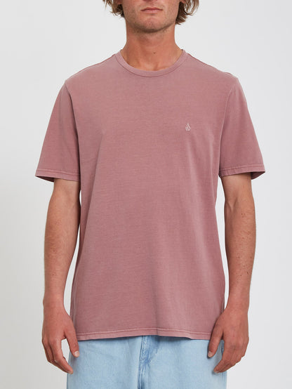 Solid Stone Emb T-shirt - ROSE BROWN