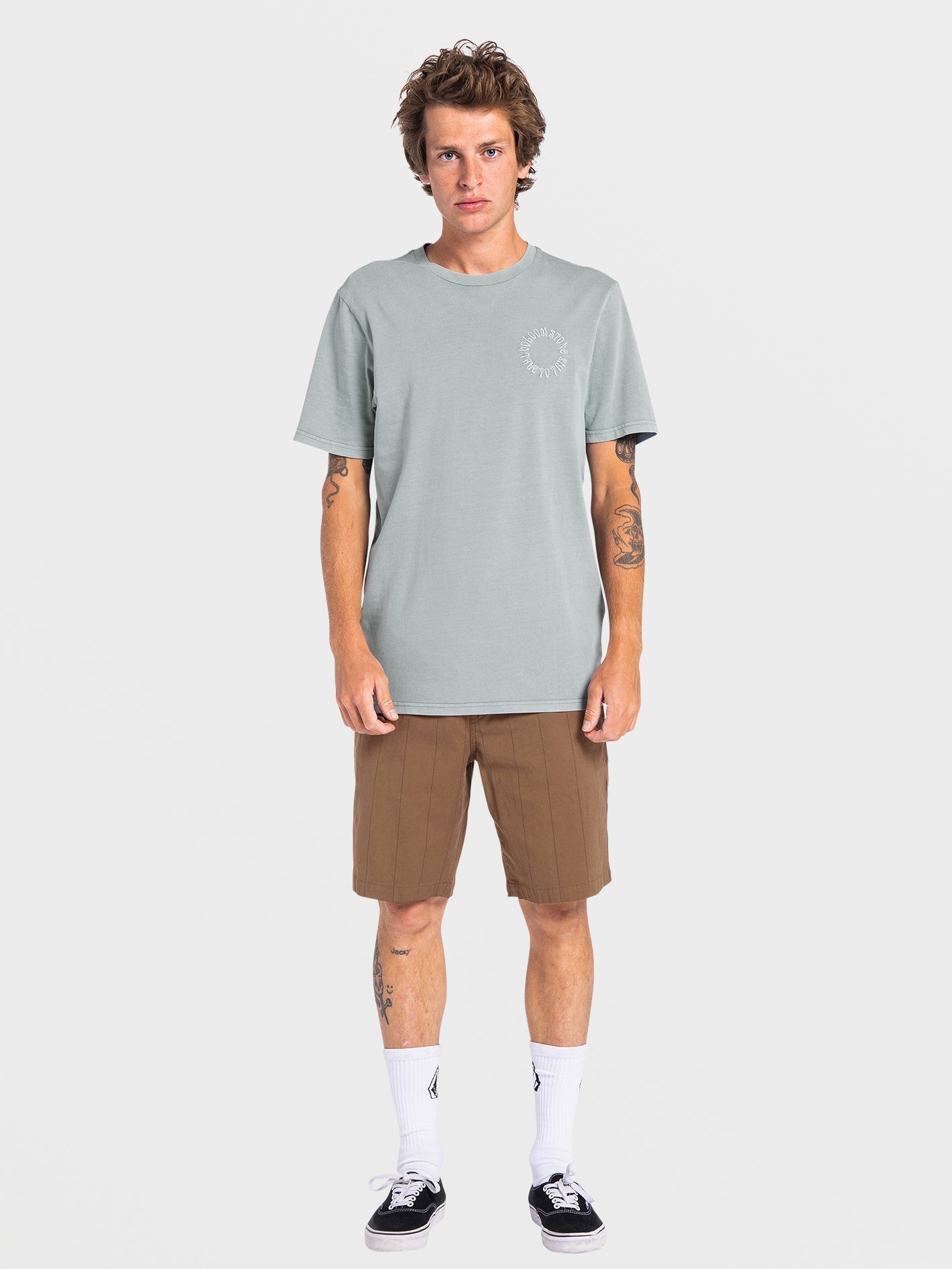 Circle Emb T-shirt - STORMY SEA