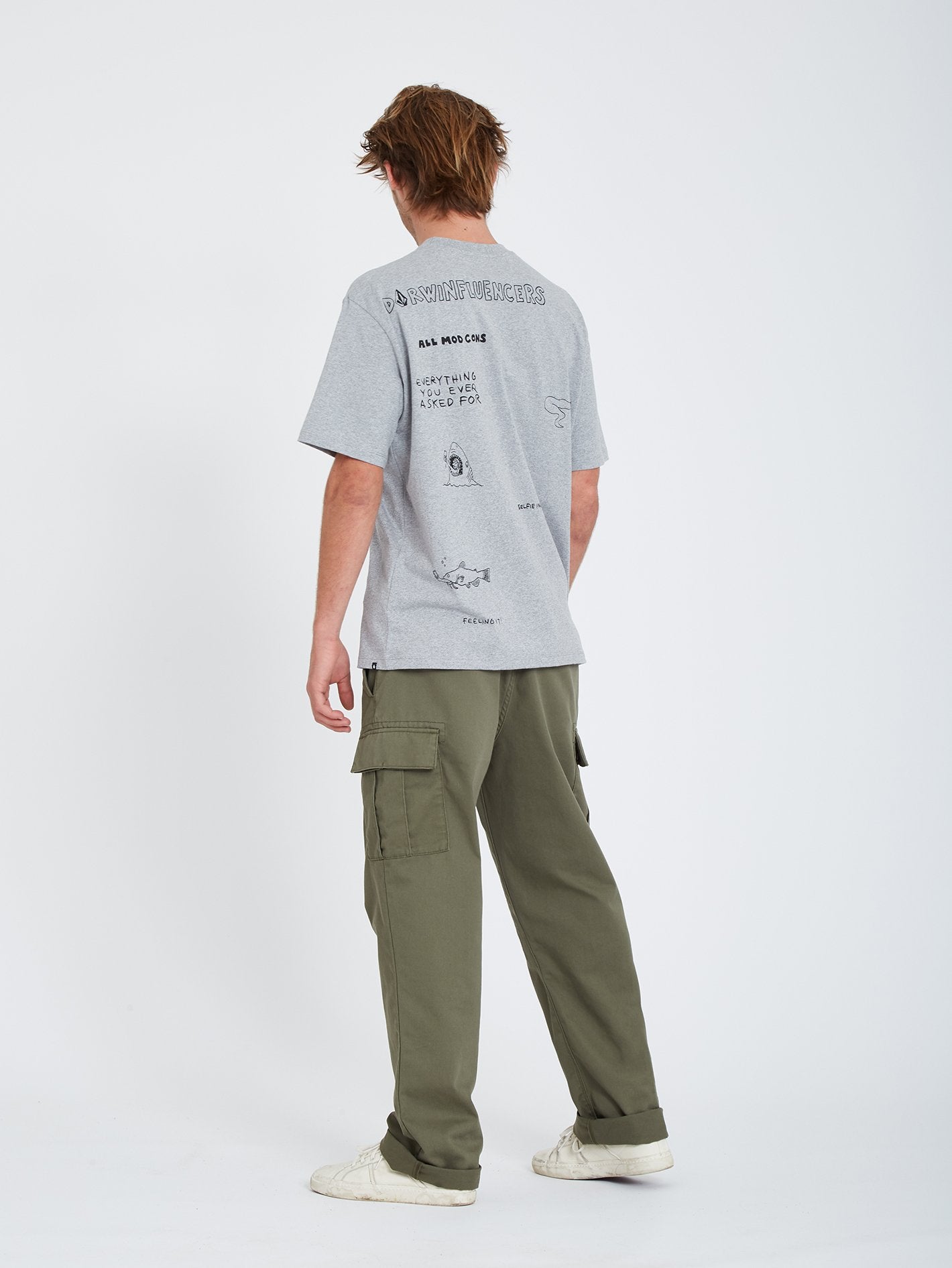 Pentagram Pizza T-shirt - HEATHER GREY