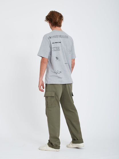Pentagram Pizza T-shirt - HEATHER GREY