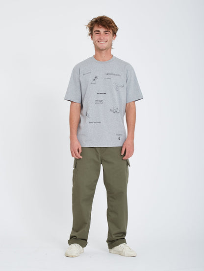 Pentagram Pizza T-shirt - HEATHER GREY