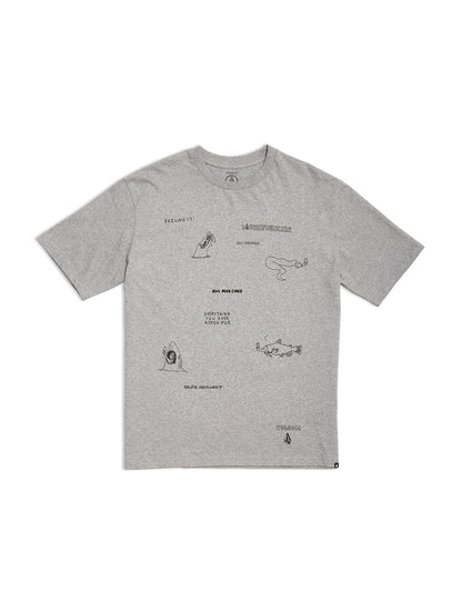 Pentagram Pizza T-shirt - HEATHER GREY