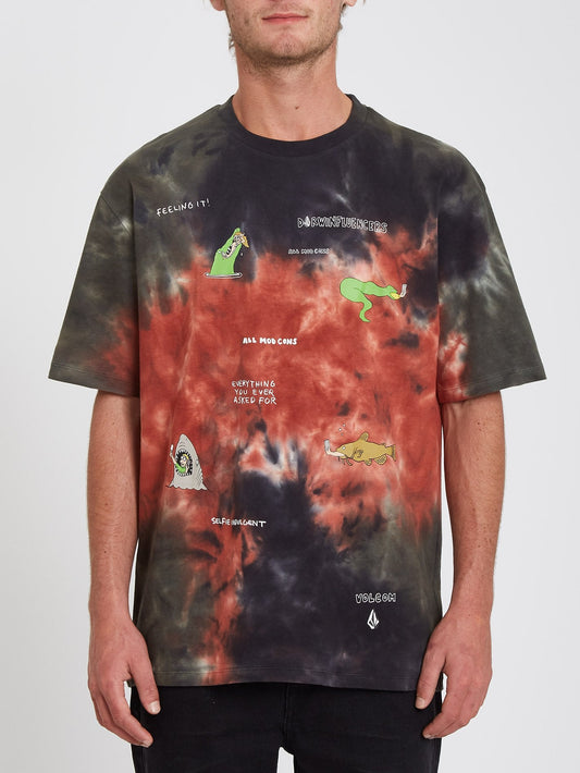 Pentagram Pizza T-shirt - MULTI