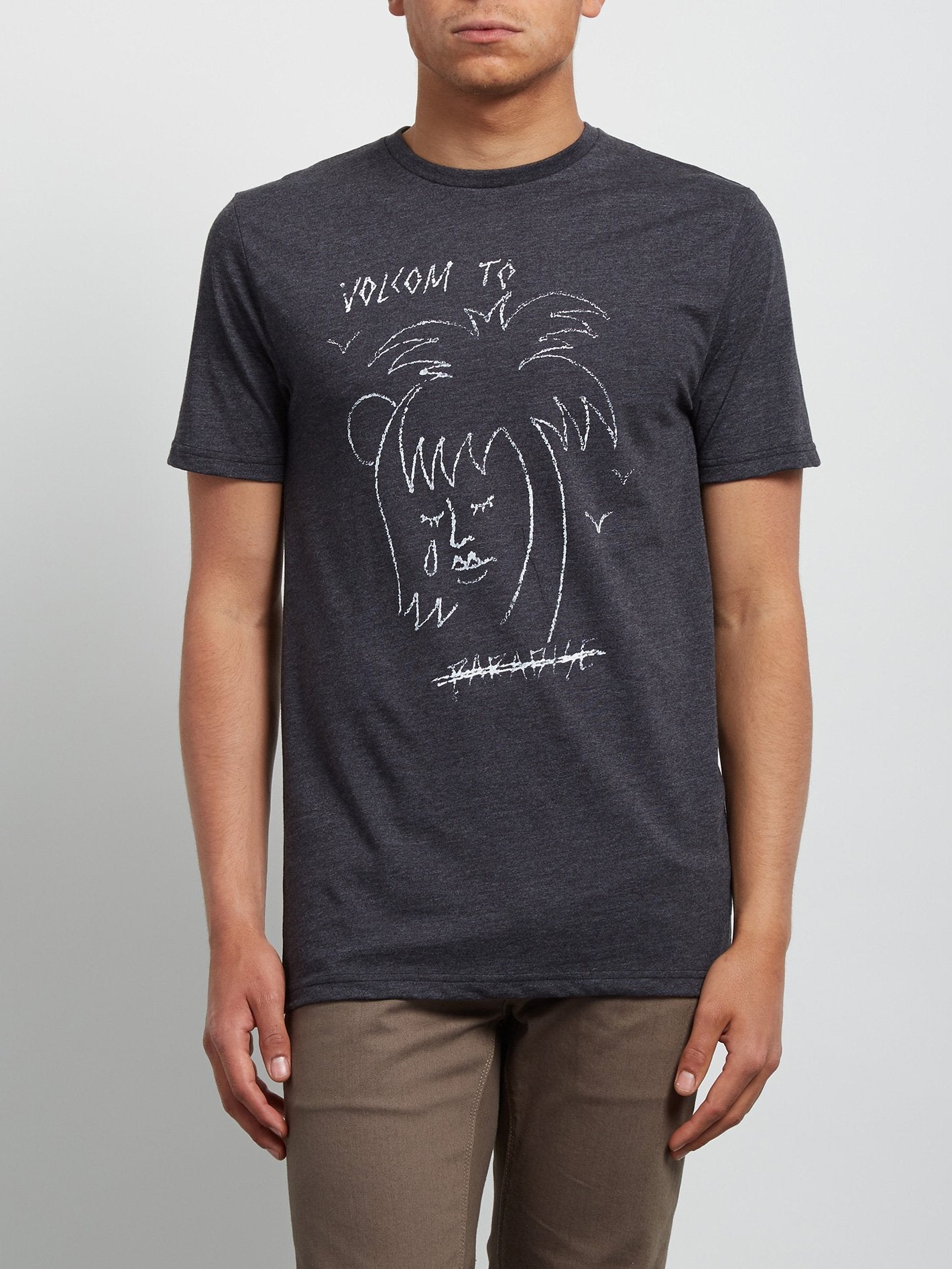 Tropical D Short Sleeve Tee - Heather Black