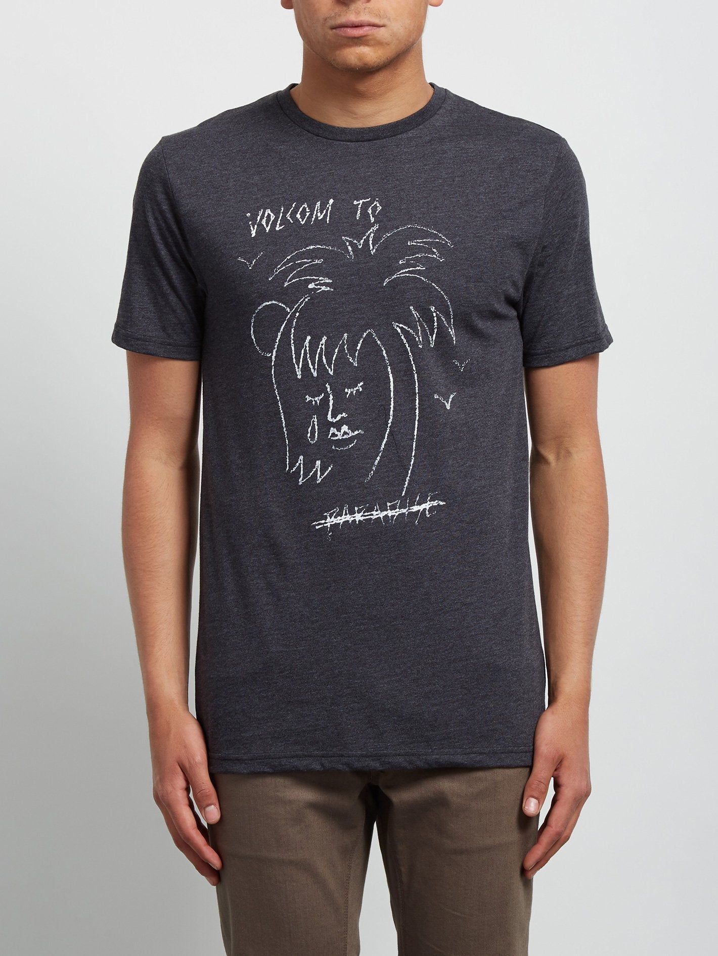 Tropical D Short Sleeve Tee - Heather Black