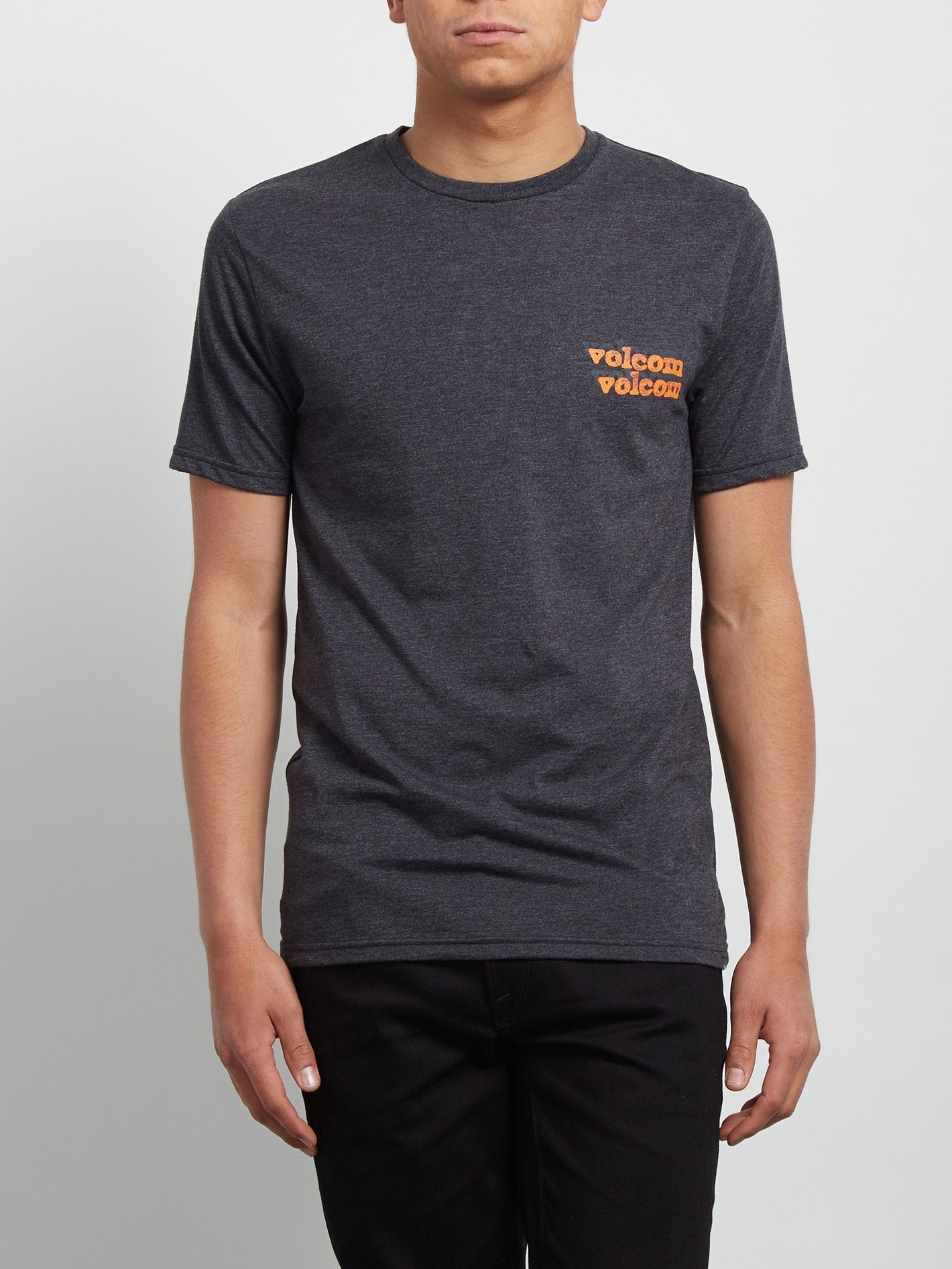 Peek A Boo Short Sleeve Tee - Heather Black